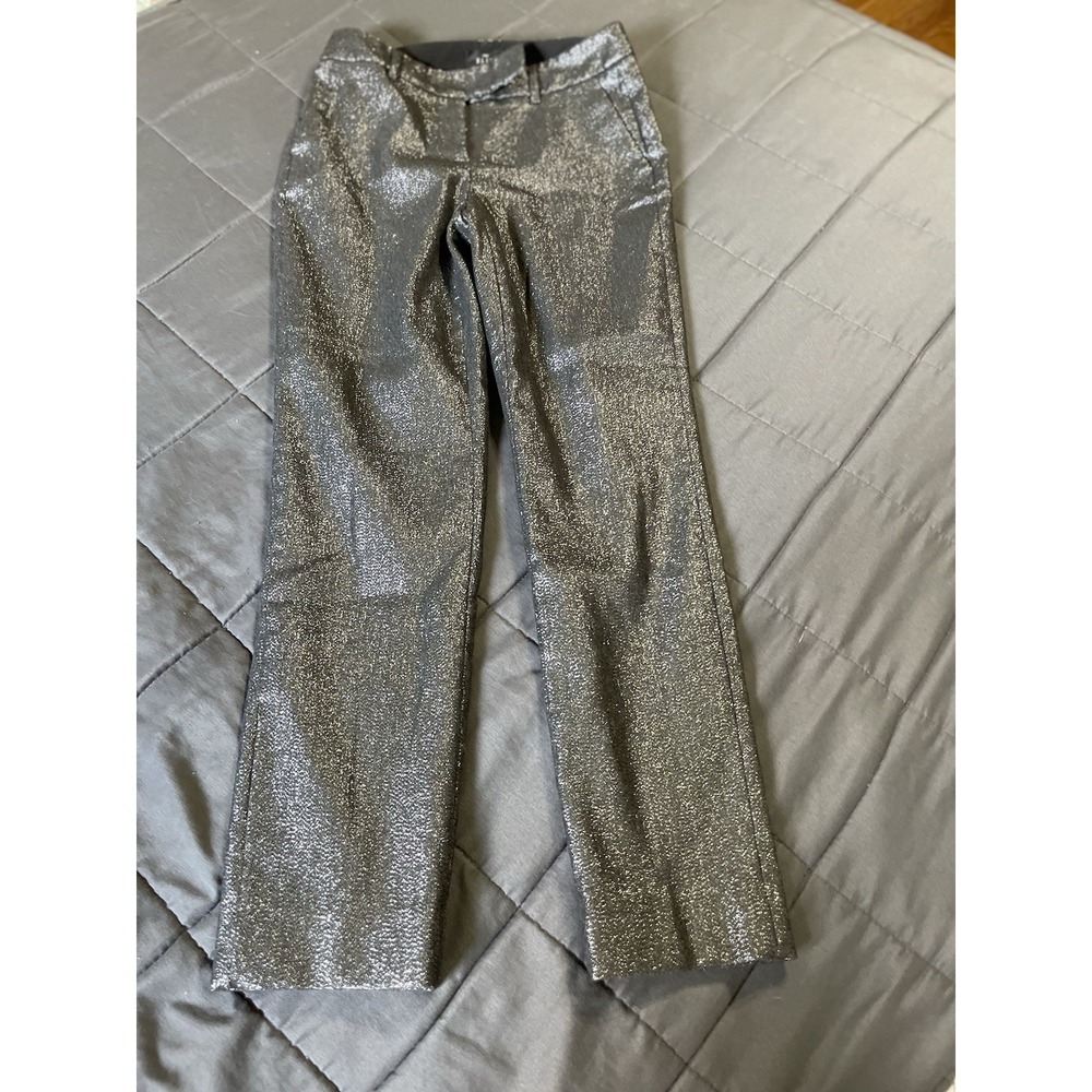 WHITE HOUSE BLACK‎ MARKET-"The Slim" gray metallic -0